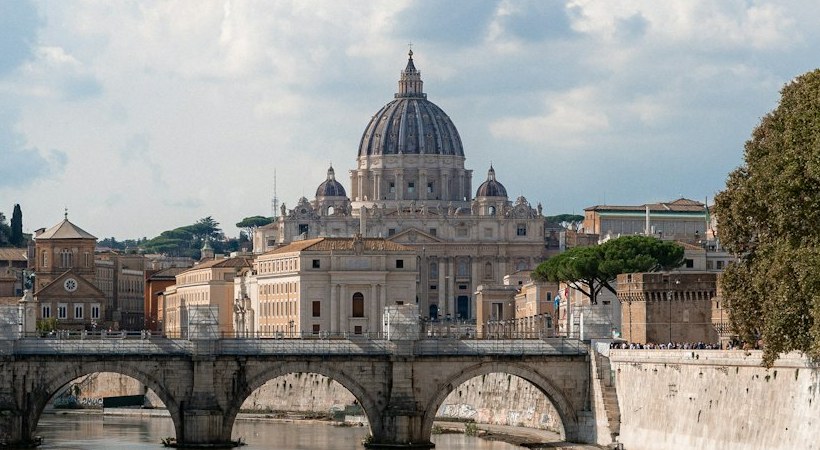 St Peter's Basilica and the Tiber, Rome